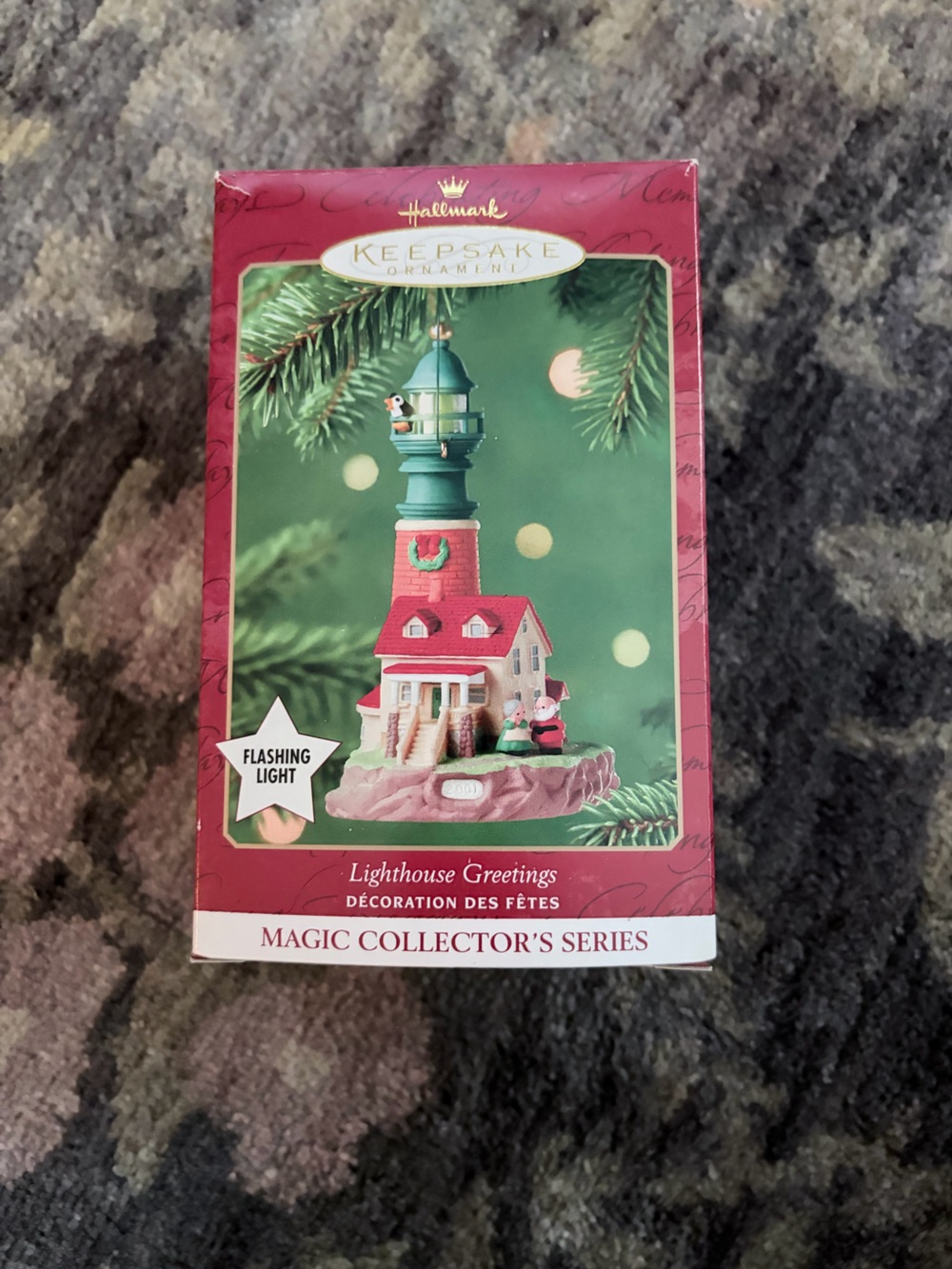 Hallmark Keepsake Lighthouse Greetings Ornament - Red and Green